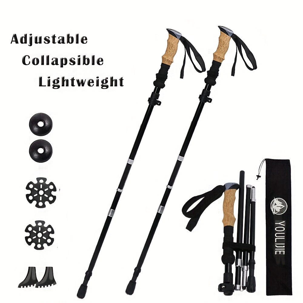 Trekking Pole Carbon - ไม้เท้าเดินป่าแบบแข็งแรงพิเศษ - ชุด 2 ชิ้น ไม้เท้าเดินป่าแบบปรับได้